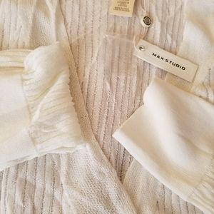 NWT Max Studio sheer cardigan XL petite cream